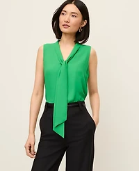 Ann Taylor Petite Bow Neck Shell Top Women's
