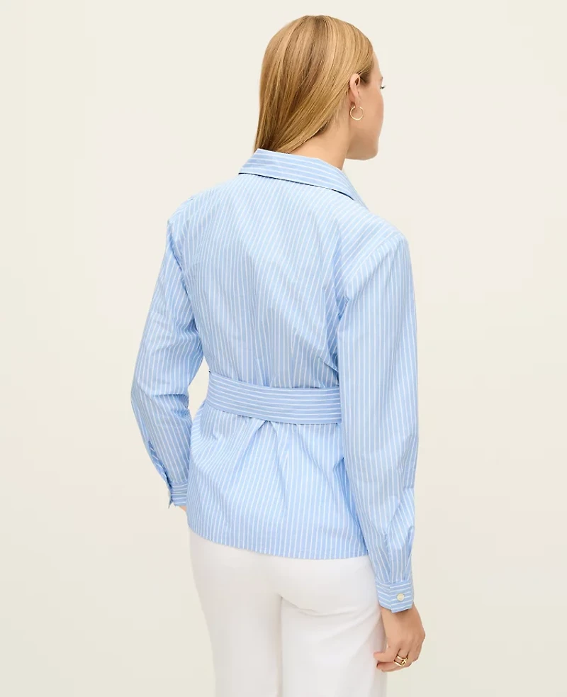 Ann Taylor Embellished Wrap Blouse Pure Azure Women's