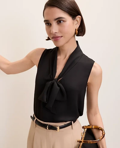 Ann Taylor Bow Neck Shell Top Women's