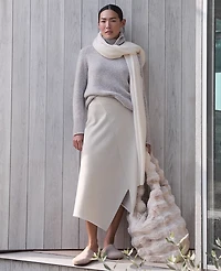 Ann Taylor Haven Well Within Marled Cashmere Cocoon Crewneck Sweater Icy Blue Heather Women's