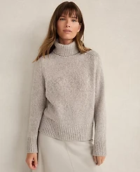 Ann Taylor Haven Well Within Marled Cashmere Cocoon Crewneck Sweater Icy Blue Heather Women's