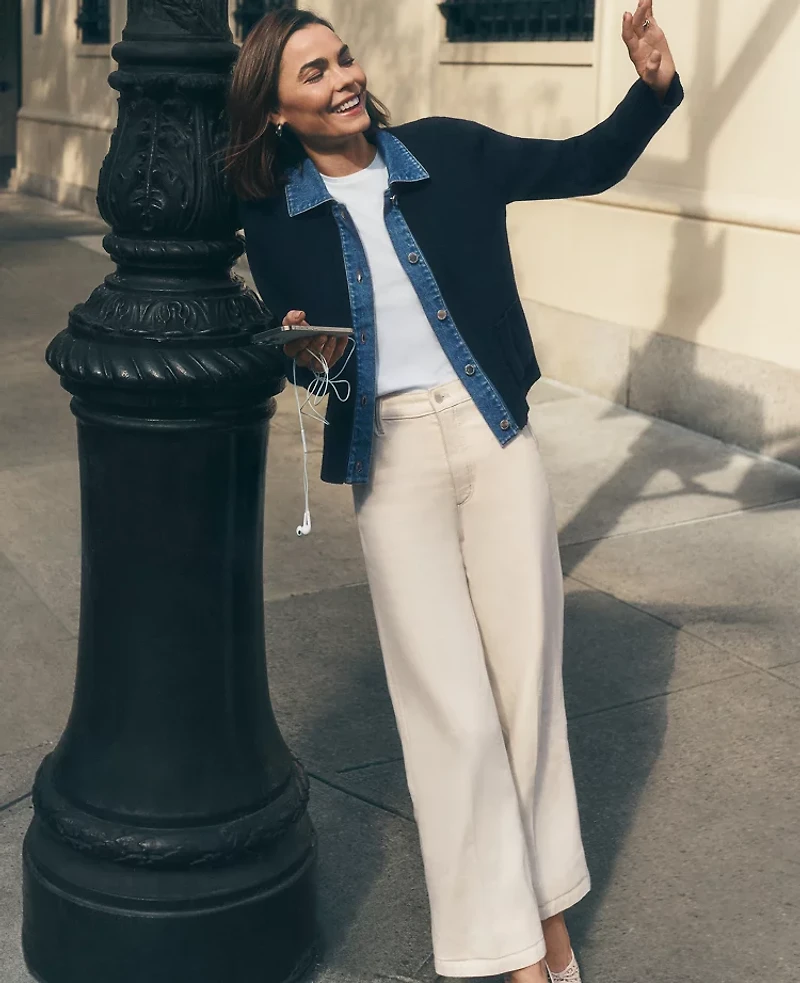 Ann Taylor The Petite Trouser Crop Jean Ivory Women's