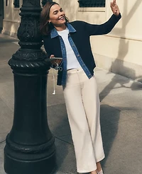 Ann Taylor The Petite Trouser Crop Jean Ivory Women's