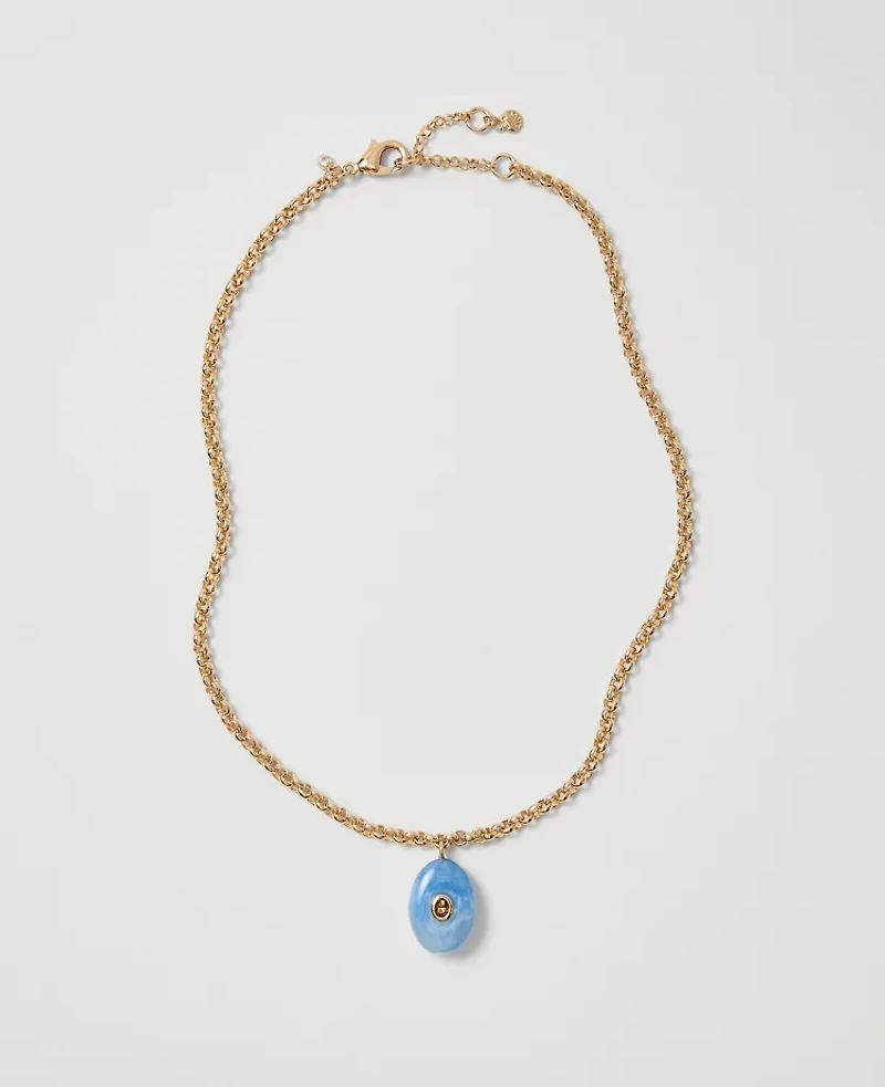 Ann Taylor Stone Pendant Necklace Sky Gazing Women's