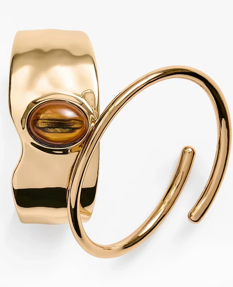 Ann Taylor Metal Stone Cuff Goldtone Women's