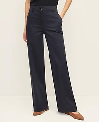 Ann Taylor The Modern Wide Leg Pant Cotton Blend Night Sky Women's