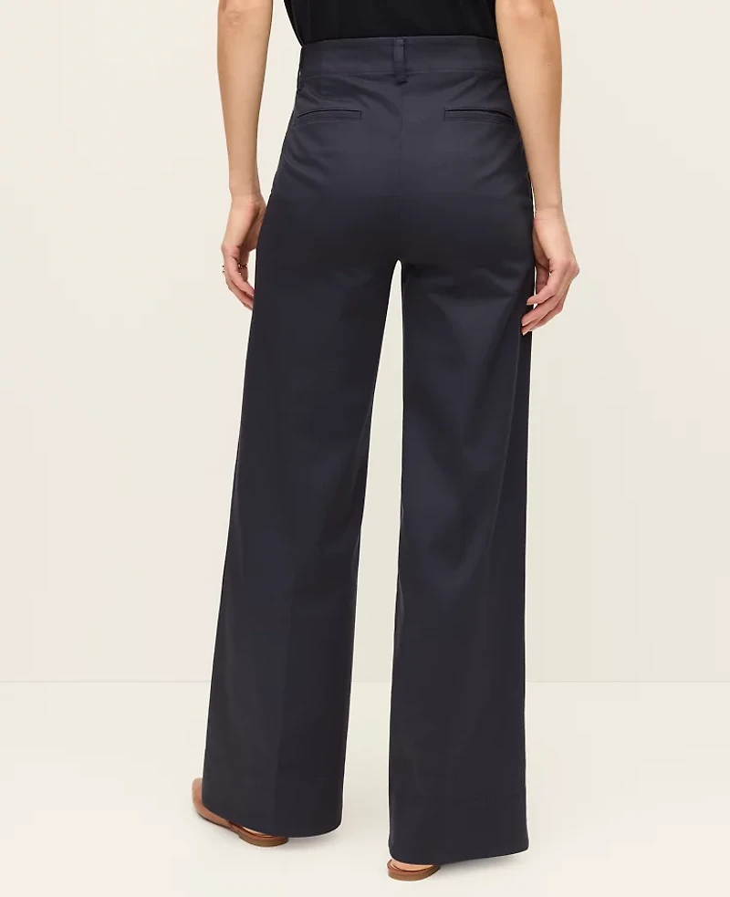 Ann Taylor The Modern Wide Leg Pant Cotton Blend Night Sky Women's