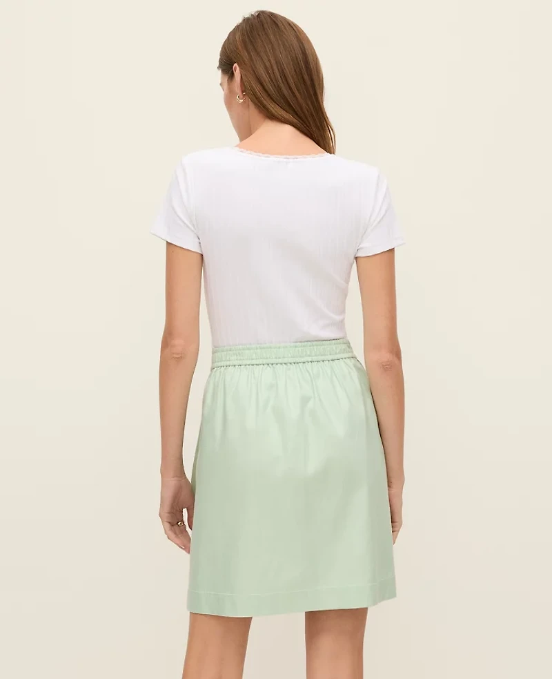 Ann Taylor Petite Weekend Collection Belted Wrap Effect Skirt Aqua Foam Women's