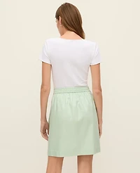 Ann Taylor Petite Weekend Collection Belted Wrap Effect Skirt Aqua Foam Women's
