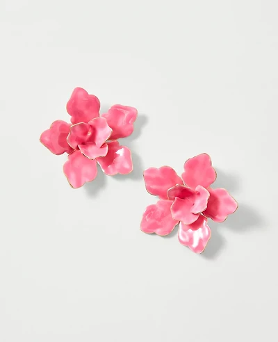 Ann Taylor Floral Statement Stud Earrings Bougainvillea Women's