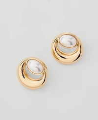 Ann Taylor Pearl Loop Stud Earrings Ivory Women's
