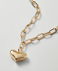 Ann Taylor Heart Pendant Necklace Goldtone Women's
