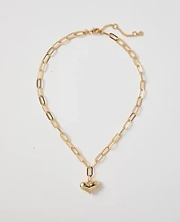 Ann Taylor Heart Pendant Necklace Goldtone Women's