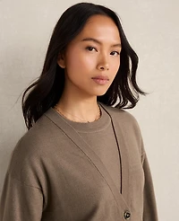 Ann Taylor Haven Well Within Relaxed Jersey Cardigan Saddle Brown Women's