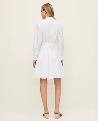 Ann Taylor Petite Collared Flare Shirtdress White Women's