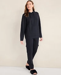 Ann Taylor Haven Well Within Viscose Blend Long Sleeve Hoodie Nightfall Navy Women's