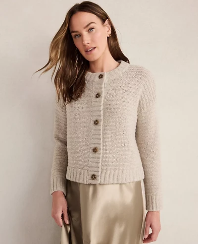 Ann Taylor Haven Well Within Merino Wool Cashmere Link Stitch Cardigan Women's
