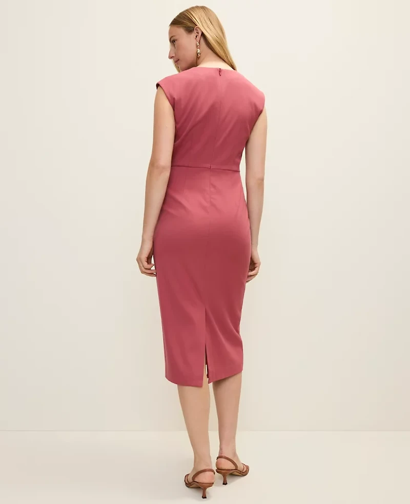 Ann Taylor Split Neck Sheath Dress Rose Clay Women's
