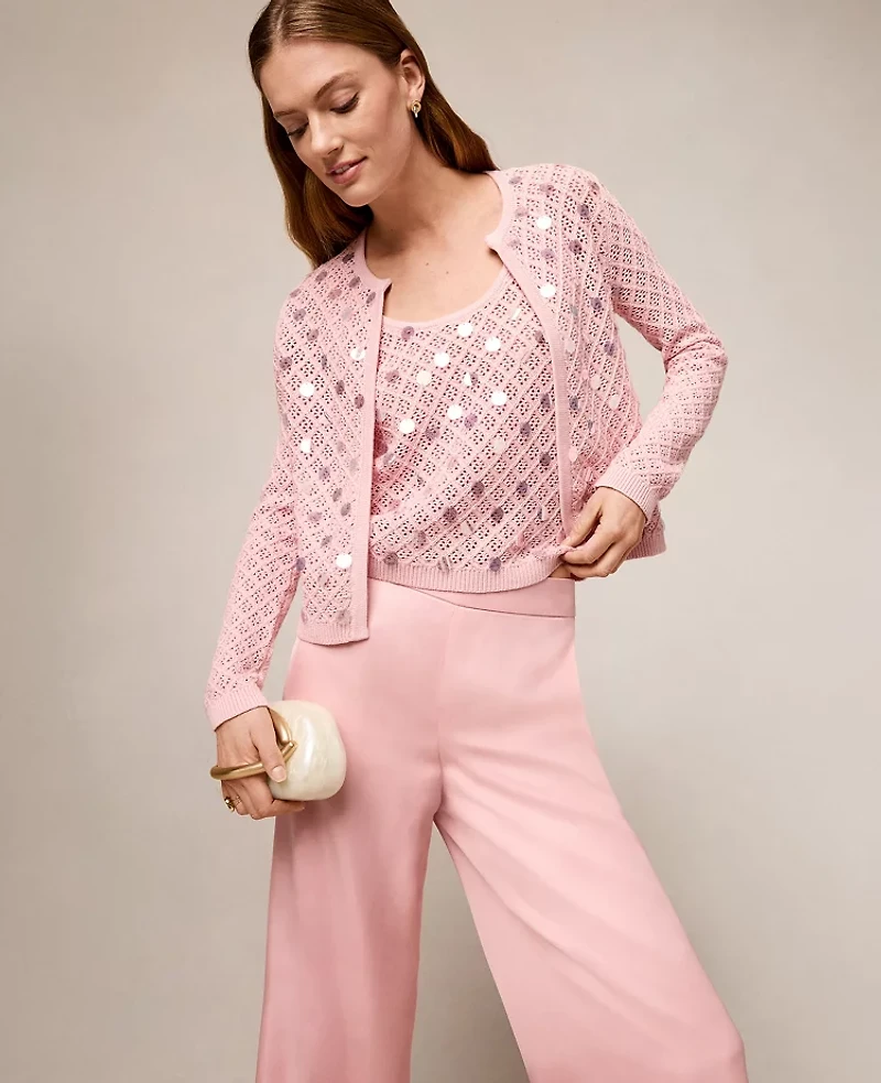 Ann Taylor Sequin Open Cardigan Women's