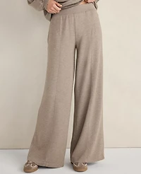 Ann Taylor Haven Well Within Soft Knit Wide Leg Pants Forest Brown Heather Women's