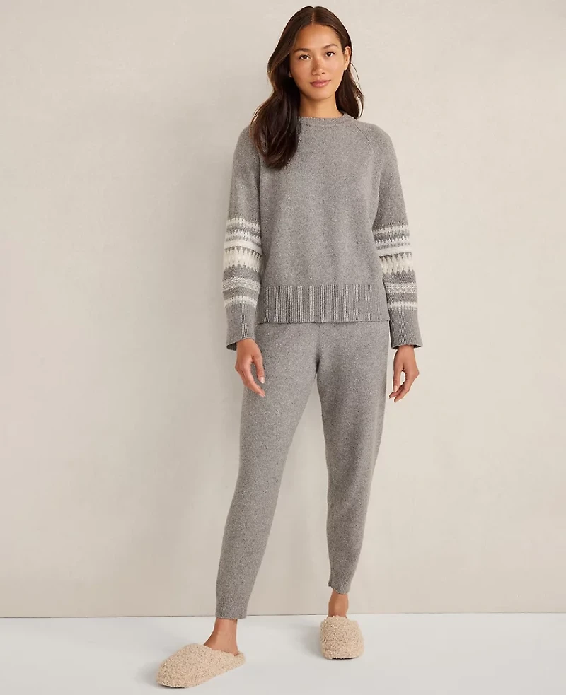 Ann Taylor Haven Well Within Organic Cotton Blend Nostalgic Fair Isle Crewneck Sweater 003708 Women's