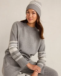 Ann Taylor Haven Well Within Organic Cotton Blend Nostalgic Fair Isle Crewneck Sweater 003708 Women's