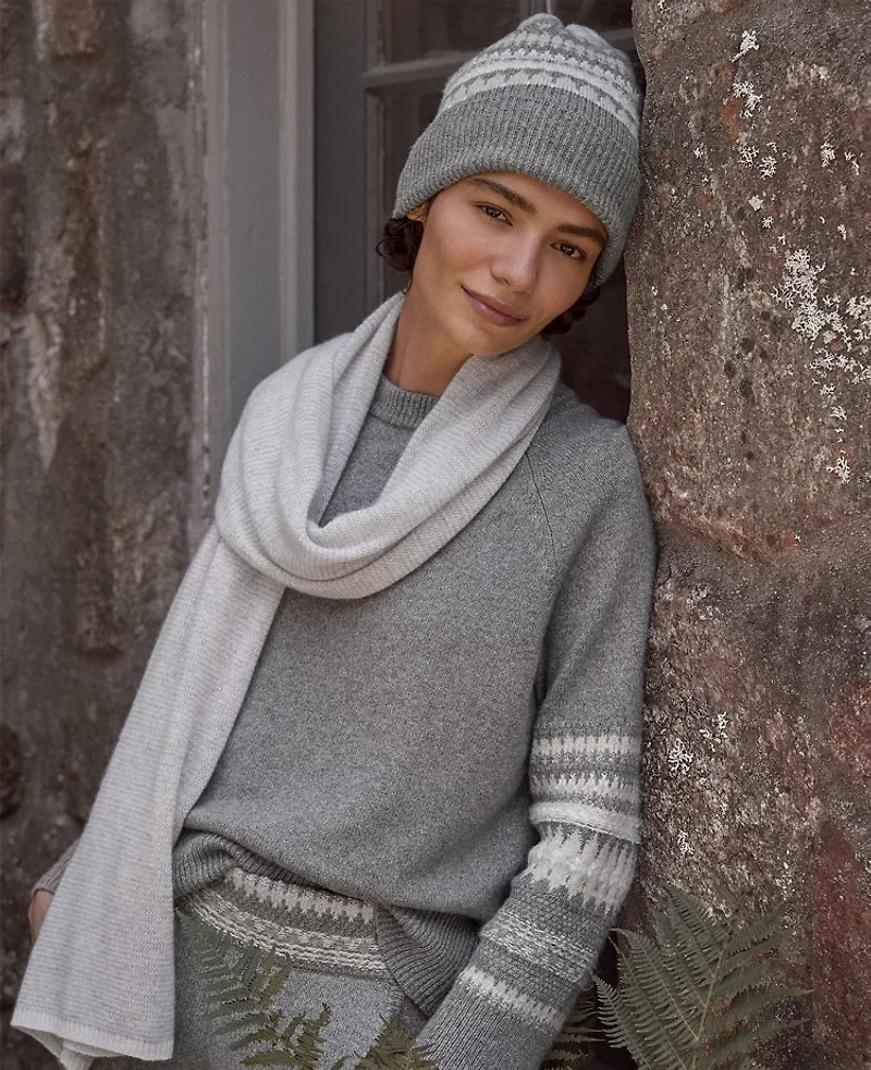 Ann Taylor Haven Well Within Organic Cotton Blend Nostalgic Fair Isle Crewneck Sweater 003708 Women's