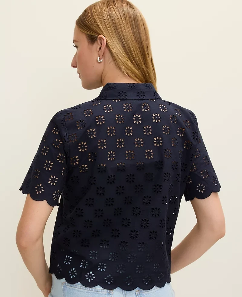 Ann Taylor Eyelet Blouse Women's