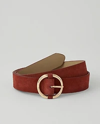 Ann Taylor Suede Round Buckle Belt Terra Toscana Women's