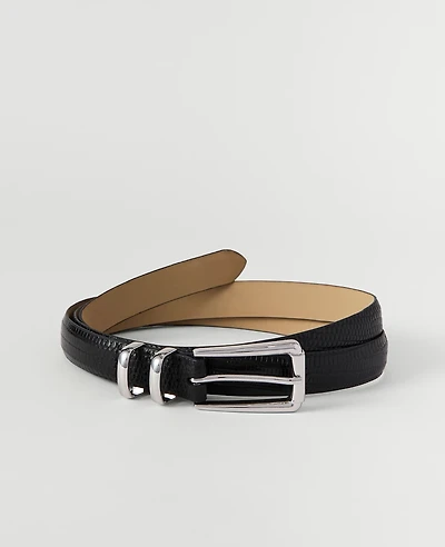 Ann Taylor Snake Rectangle Buckle Belt Black Women's