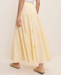 Ann Taylor Petite Weekend Tiered Full Skirt Size 16 Lemon Pavlova Women's