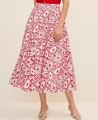 Ann Taylor Eyelet Full Midi Skirt White Women's