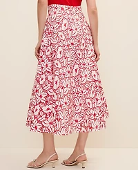 Ann Taylor Eyelet Full Midi Skirt White Women's