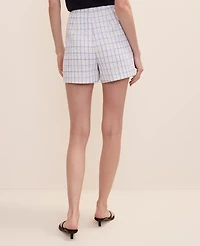 Ann Taylor The Side Zip Short Tweed White/Blue Multi Women's