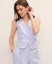 Ann Taylor Petite Tie Waist Vest Deep Wisteria Women's