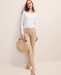 Ann Taylor The Petite Everyday Ankle Pant Linen Blend Cool Sesame Women's