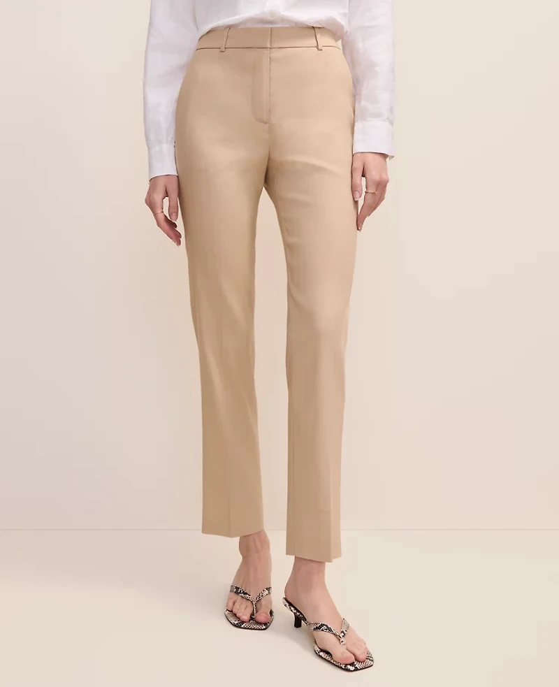 Ann Taylor The Everyday Ankle Pant Linen Blend Cool Sesame Women's