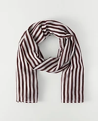 Ann Taylor Striped Scarf White Women's