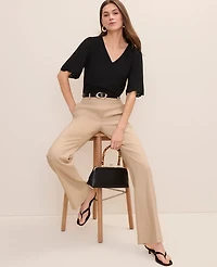 Ann Taylor The High Rise Trouser Linen Blend Cool Sesame Women's