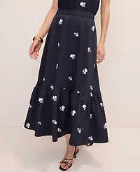 Ann Taylor Petite Sequin Embellished Tiered Maxi Skirt Night Sky Women's