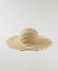 Ann Taylor Weekend Straw Wide Brim Hat Natural Women's