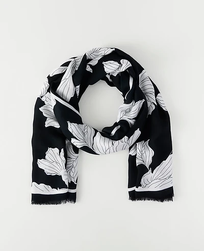 Ann Taylor Floral Scarf Black Women's