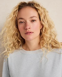 Ann Taylor Haven Well Within Botanical-Dyed Organic Cotton Interlock Top Botanic Blue Wash Women's