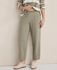 Ann Taylor Haven Well Within Organic Cotton Interlock Barrel Leg Pants Vetiver-Haven Women's