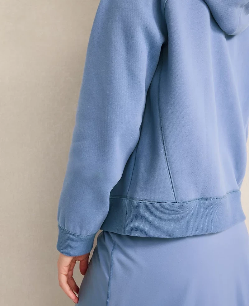 Ann Taylor Haven Well Within Cloud Fleece Zip-Up Hoodie Lake Blue Women's