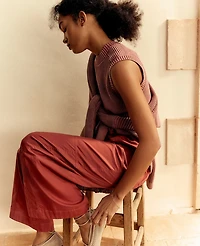 Ann Taylor Haven Well Within Garment-Dyed Cotton Shaker Sleeveless Sweater Women's