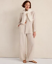 Ann Taylor Haven Well Within Everweave Linen Stripe Relaxed Pants Willow Branch Women's