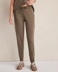 Ann Taylor Haven Well Within Organic Cotton Interlock Joggers Brown Women's