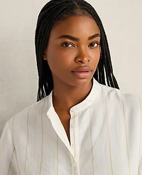 Ann Taylor Haven Well Within Silky Linen Blend Top Ivory Women's