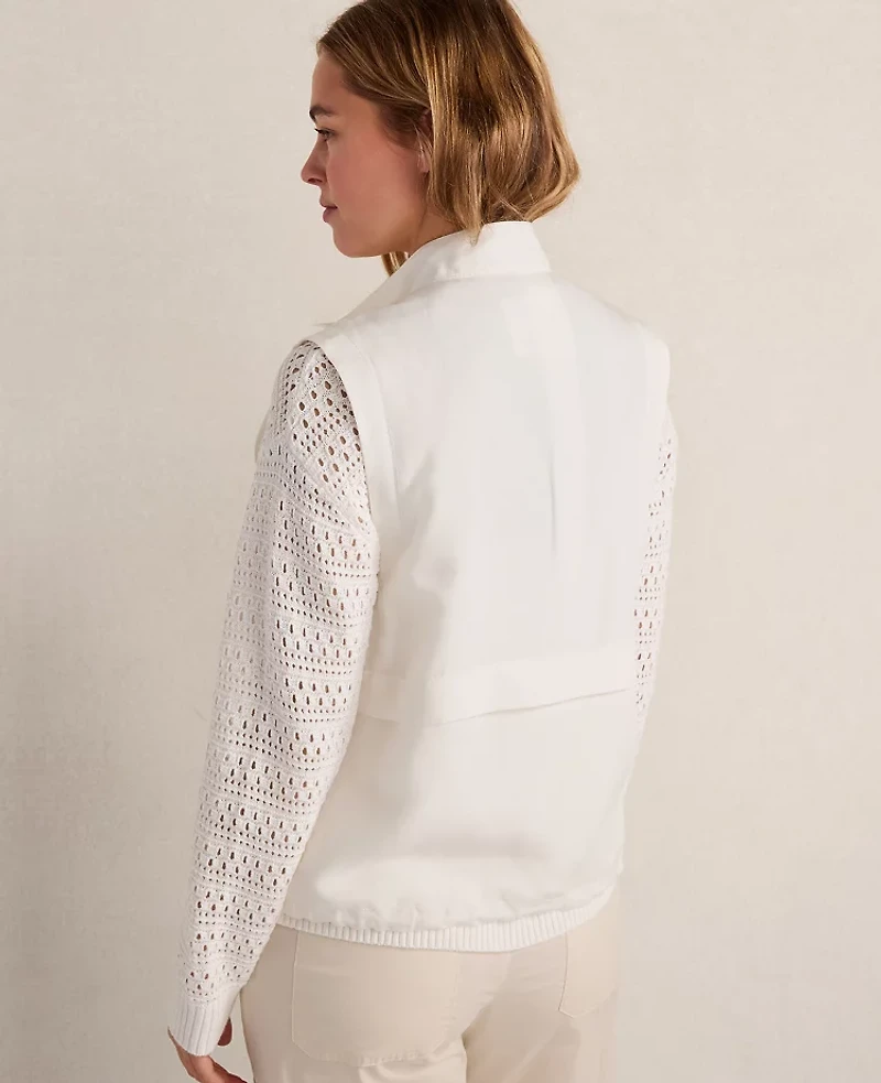 Ann Taylor Haven Well Within Linen Blend Vest Ivory Women's